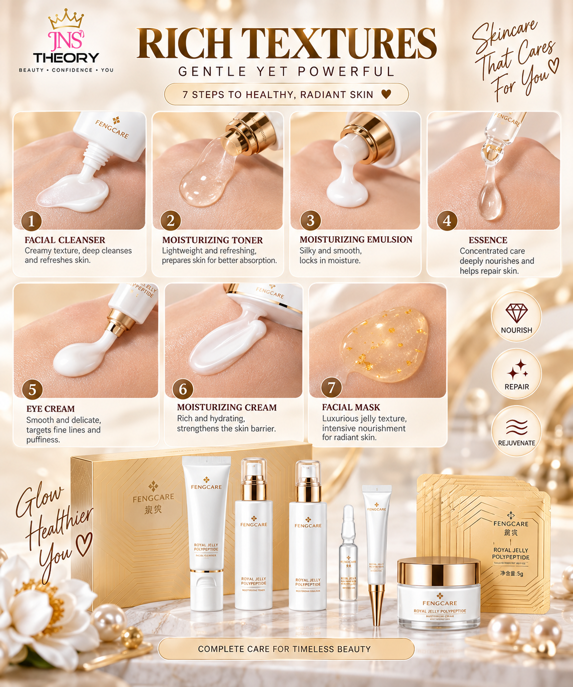 Fengcare Royal Jelly Polypeptide Luxury Skincare Set