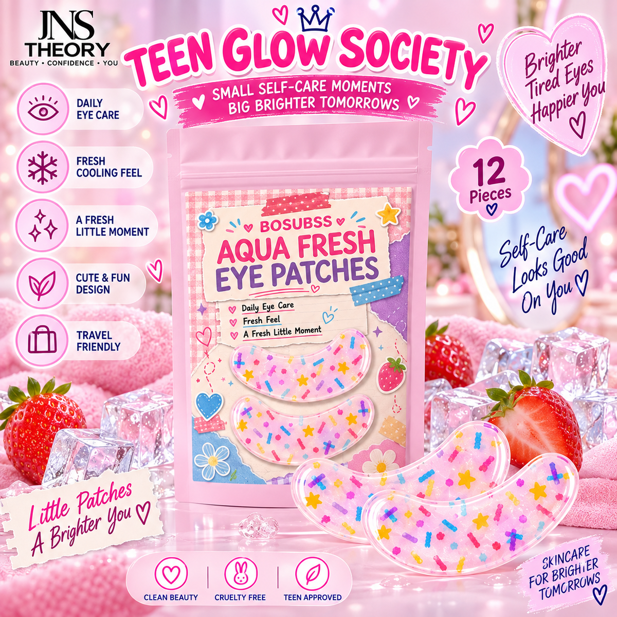 Aqua Fresh Eye Patches, 12 Pieces