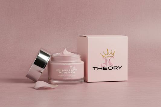 JNS Theory Collagen & Biotin Facial Mask – Dusty Pink Background